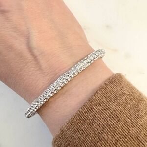 Vintage Nolan Miller Pave Set Rhinestone Rhinestone Bangle Bracelet Sparkly Glam